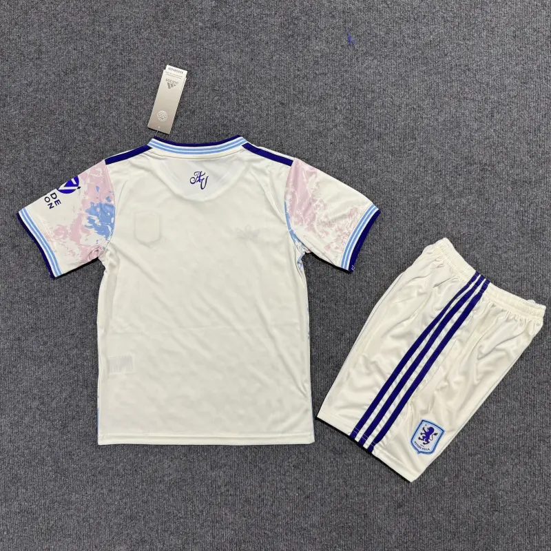 Camiseta Aston Villa 2025/2026 Third Blanco Roto Niño Kit