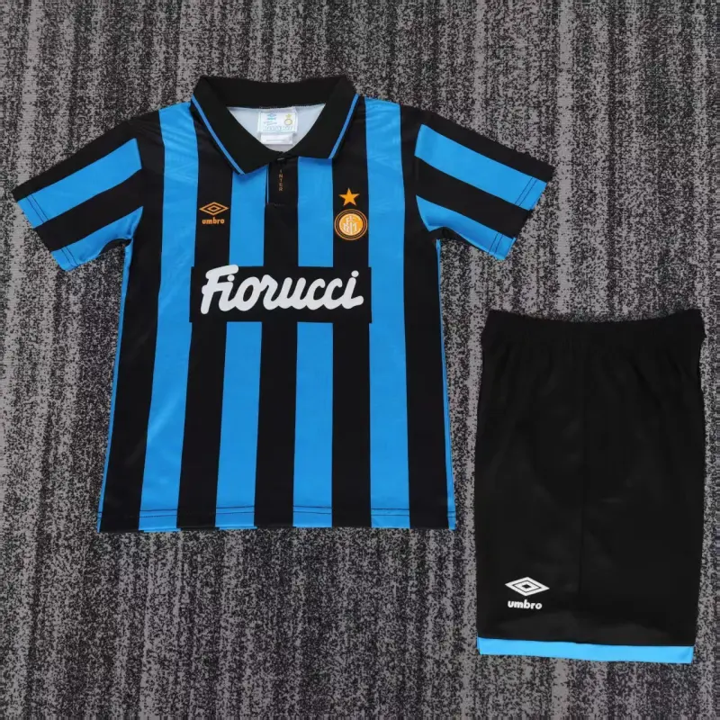 Camiseta Inter de Milan 1992/94 Home Retro Azul/Negro Niño Kit