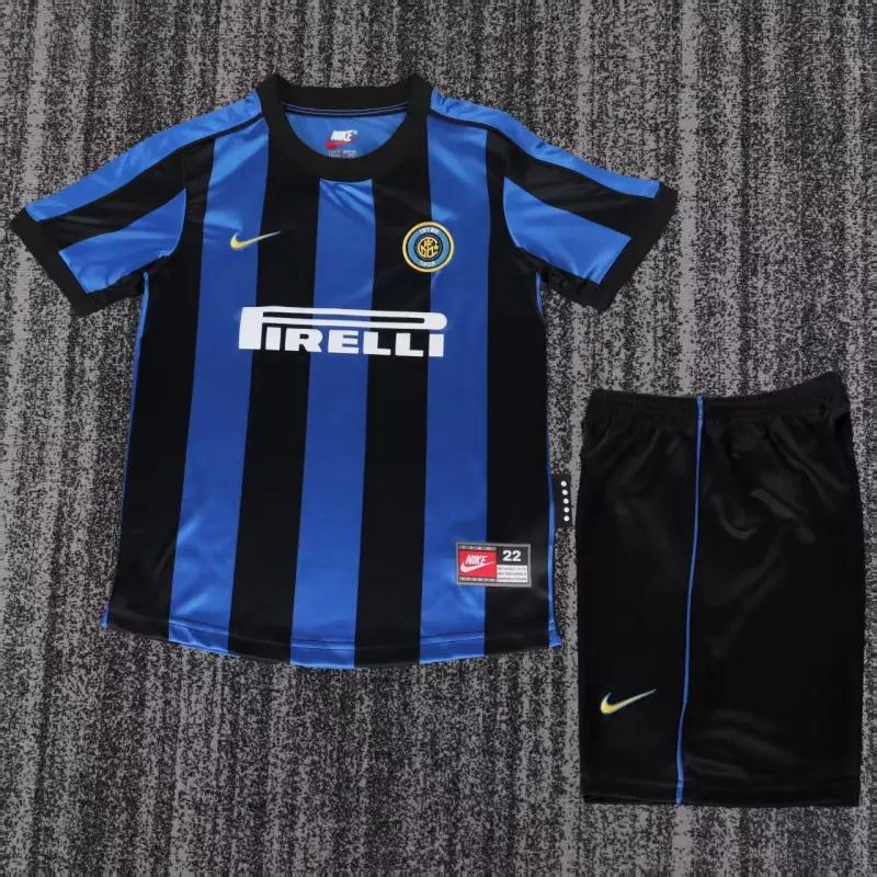 Camiseta Inter de Milan 1999/00 Home Retro Azul/Negro Niño Kit