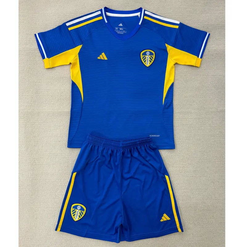 Camiseta Leeds United 2025/2026 Away Azul Niño Kit