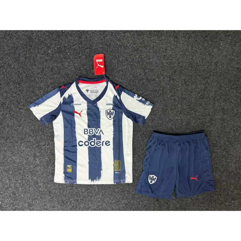 Camiseta Monterrey 2025/2026 Home Blanco/Azul Marino Niño Kit