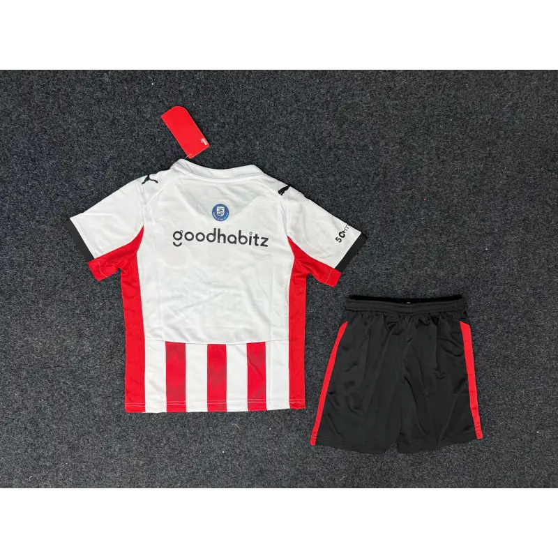 Camiseta PSV Eindhoven 2025/2026 Home Rojo/Blanco Niño Kit