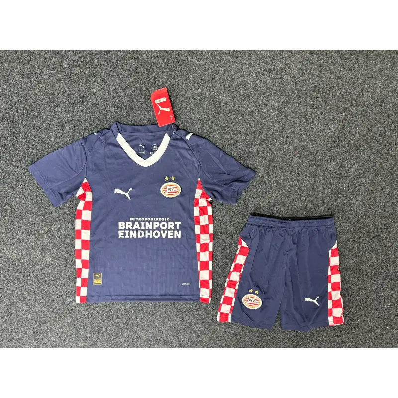 Camiseta PSV Eindhoven 2025/2026 Away Azul Marino Niño Kit