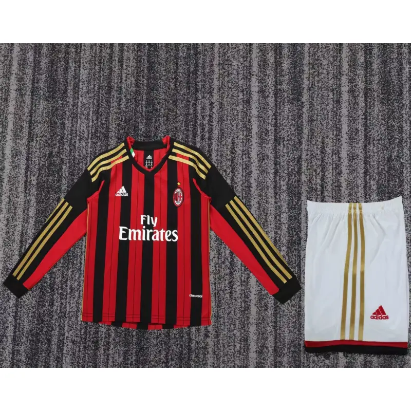 Camiseta AC Milan 2013/14 Home Retro ML Rojo/Negro Niño Kit