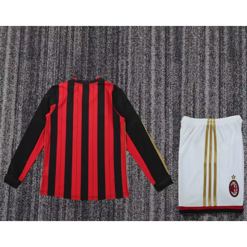 Camiseta AC Milan 2013/14 Home Retro ML Rojo/Negro Niño Kit