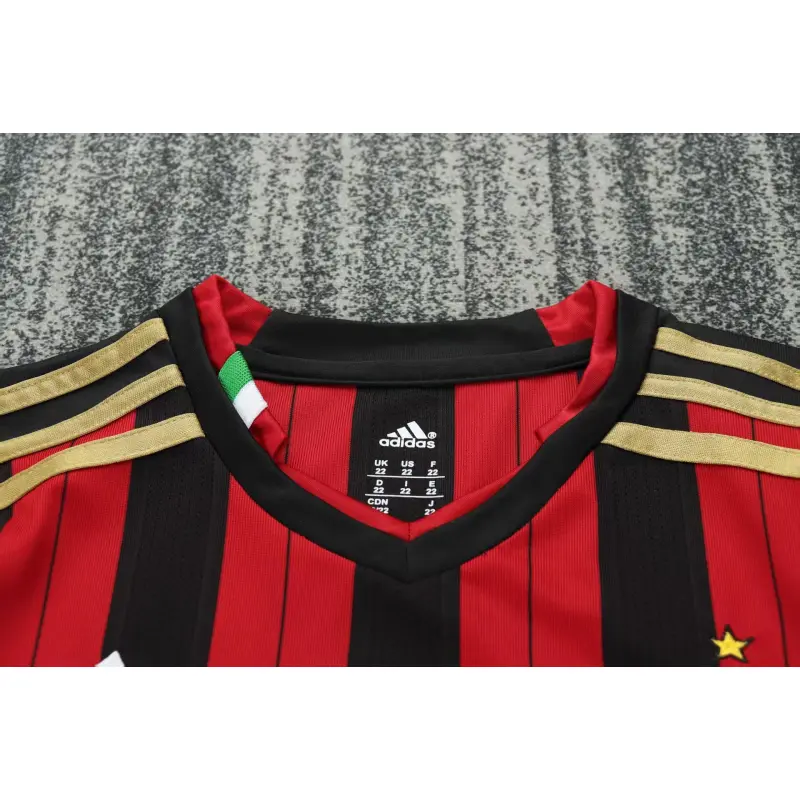 Camiseta AC Milan 2013/14 Home Retro ML Rojo/Negro Niño Kit