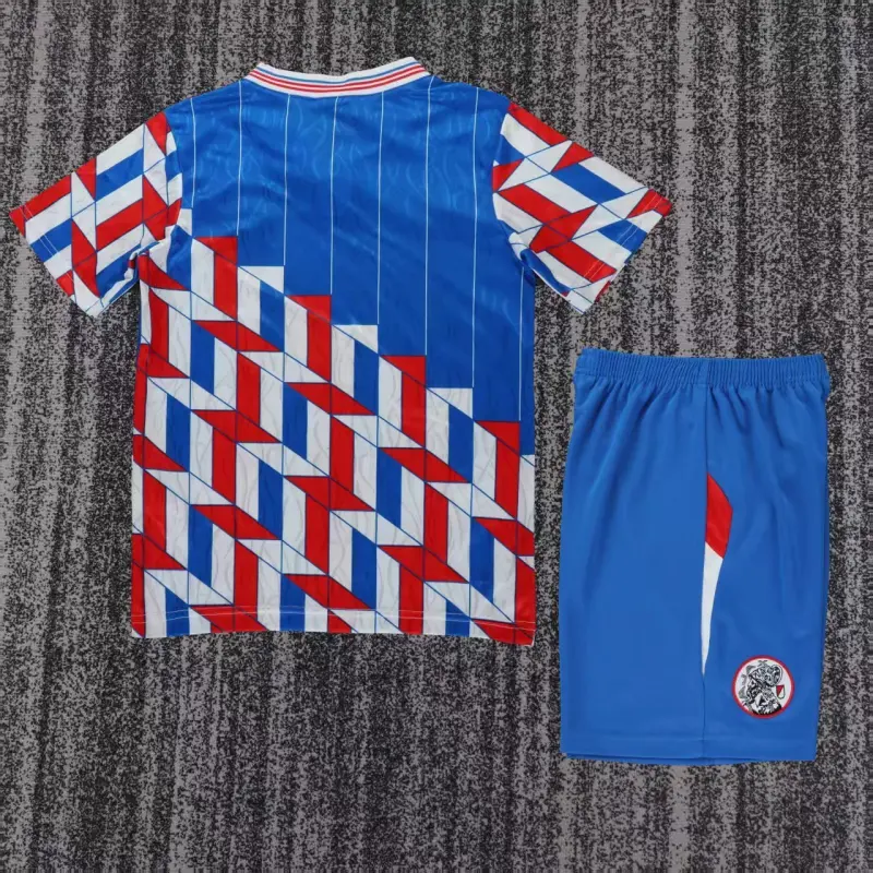 Camiseta Ajax 1989/90 Away Retro Azul/Rojo Niño Kit