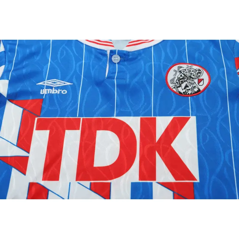 Camiseta Ajax 1989/90 Away Retro Azul/Rojo Niño Kit