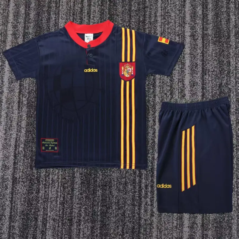 Camiseta España 1996 Away Retro Azul Niño Kit