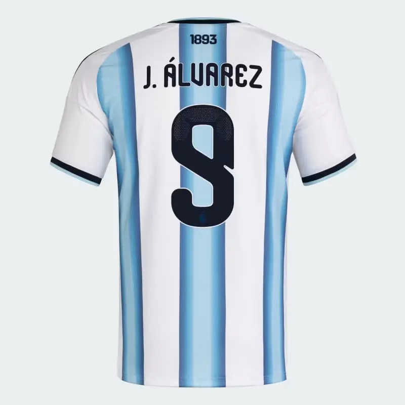 Camiseta J.Álvarez 9 Argentina 2026 Home Azul/Blanco