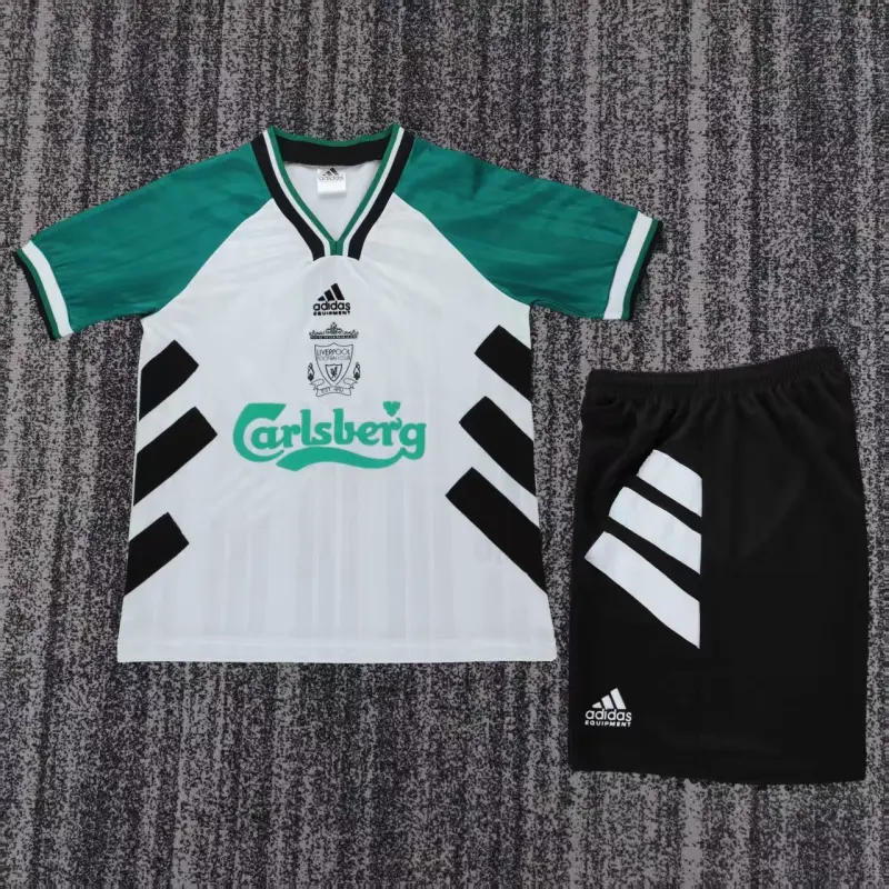 Camiseta Liverpool 1993/95 Away Retro Blanco/Verde Niño Kit