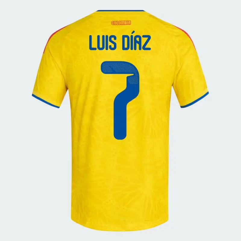 Camiseta Luis Días 7 Colombia 2026 Home Amarillo