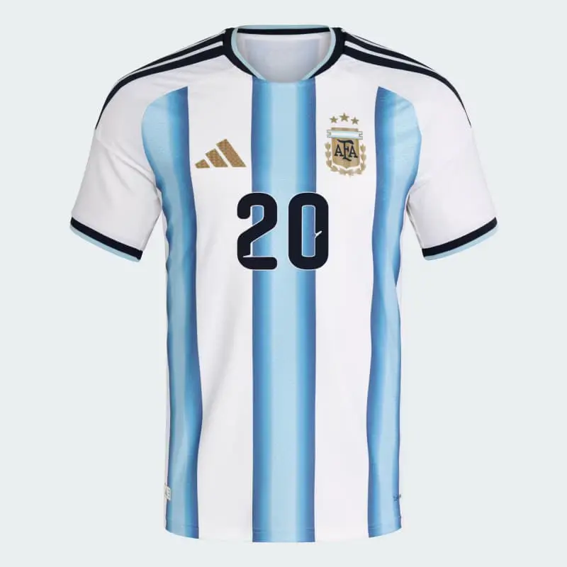 Camiseta Mac Allister 20 Argentina 2026 Home Azul/Blanco