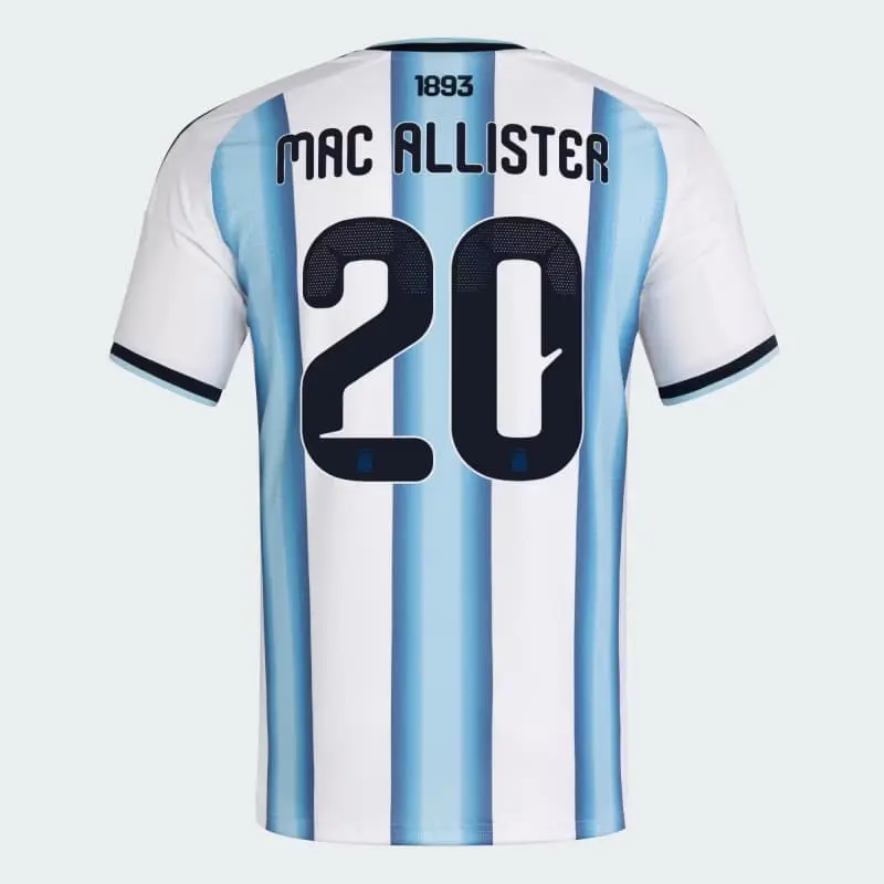 Camiseta Mac Allister 20 Argentina 2026 Home Azul/Blanco