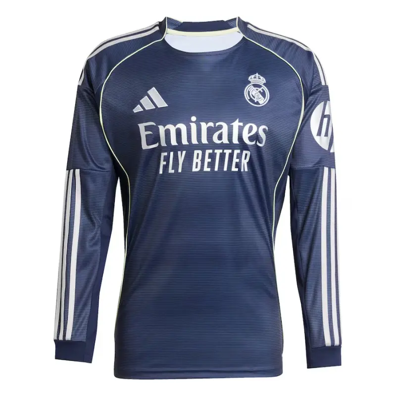 Camiseta Real Madrid 2025/2026 Away ML Azul Marino con ParcHe HP