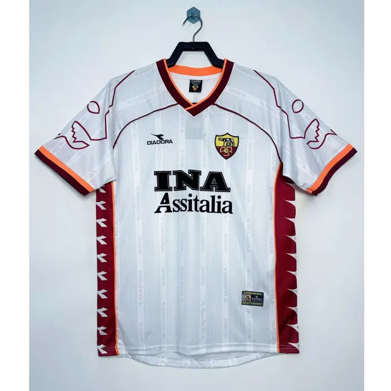 Camiseta AS Roma 1999/00 Away Retro Blanco