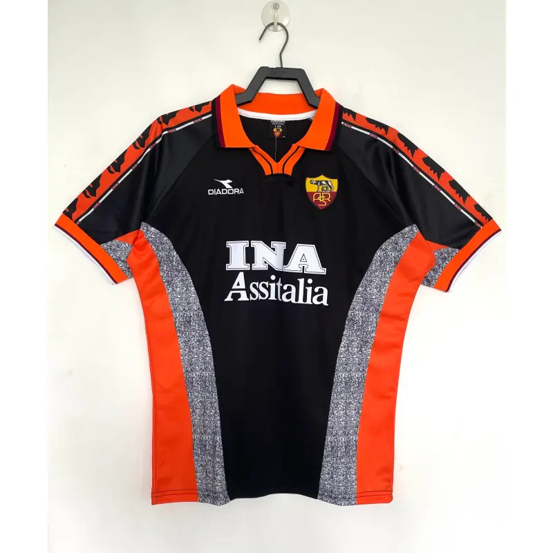 Camiseta AS Roma 1998/99 Third Retro Negro/Naranja/Gris