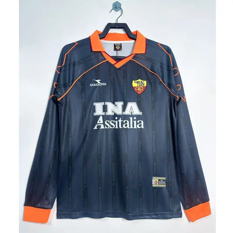 Camiseta AS Roma 1999/00 Third Retro ML Azul Marino