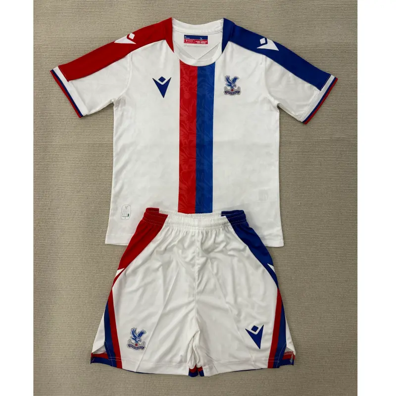 Camiseta Crystal Palace FC 2025/2026 Away Blanco/Azul/Rojo Niño Kit