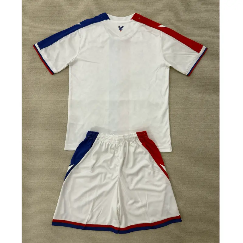 Camiseta Crystal Palace FC 2025/2026 Away Blanco/Azul/Rojo Niño Kit