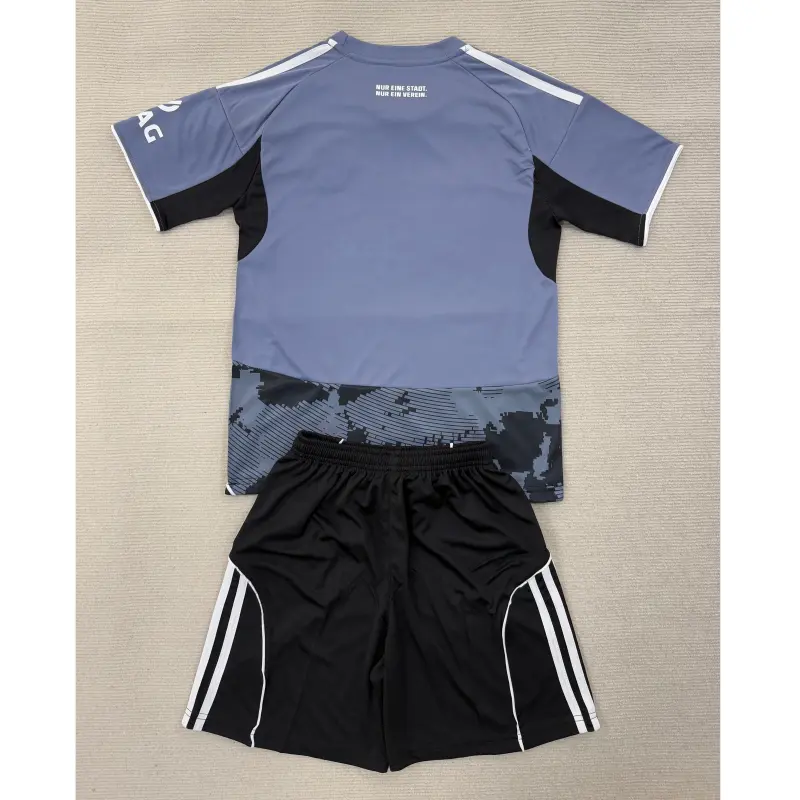 Camiseta Eintracht Fráncfort 2025/2026 Third Negro/Gris Niño Kit