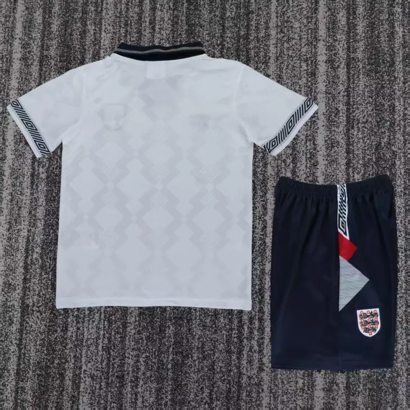 Camiseta Inglaterra 1990 Home Retro Blanco Niño Kit
