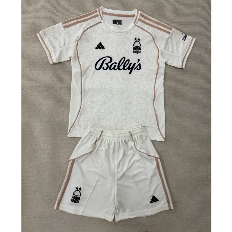 Camiseta Nottingham Forest 2025/2026 Away Blanco Niño Kit