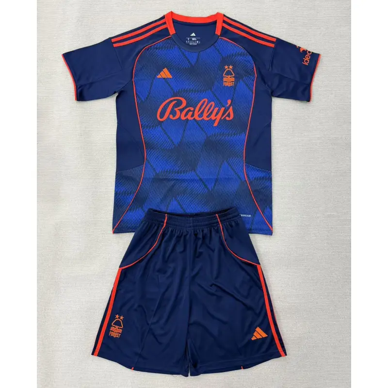 Camiseta Nottingham Forest 2025/2026 Third Azul Marino Niño Kit