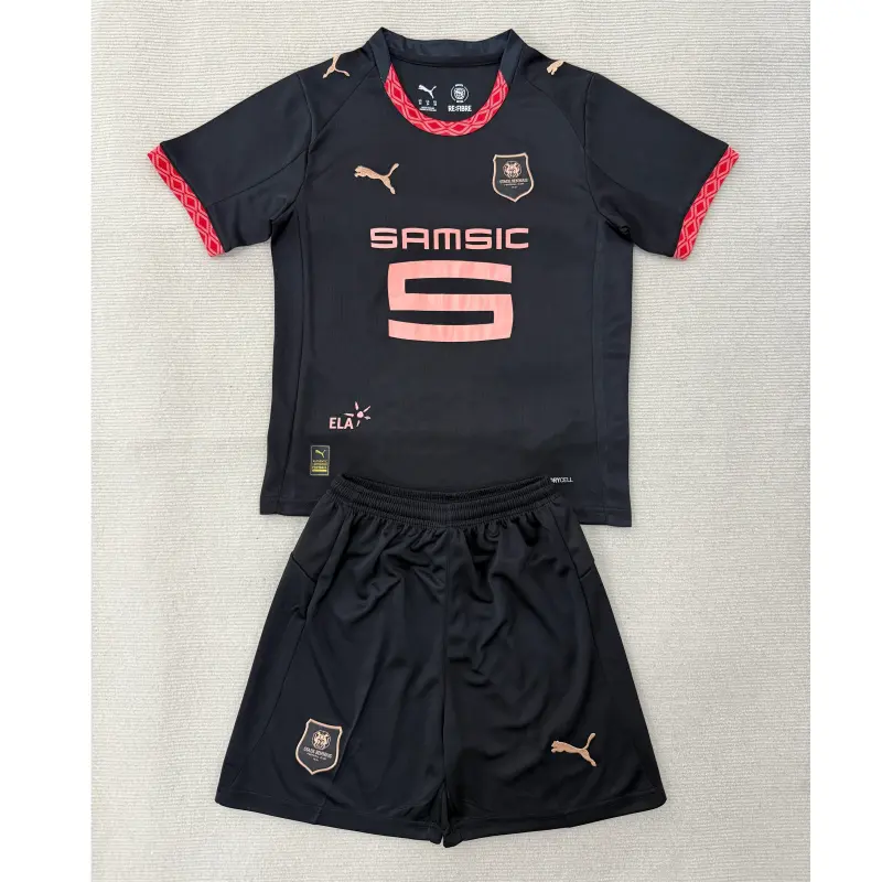 Camiseta Stade Rennais 2025/2026 Third Negro Niño Kit