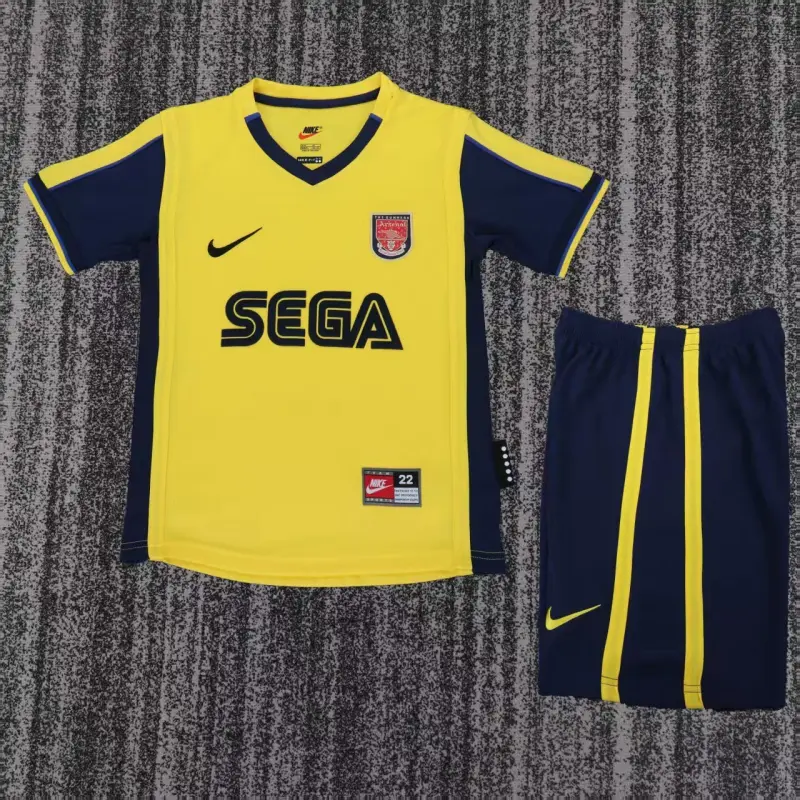 Camiseta Arsenal 2000/01 Away Retro Amarillo/Negro Niño Kit