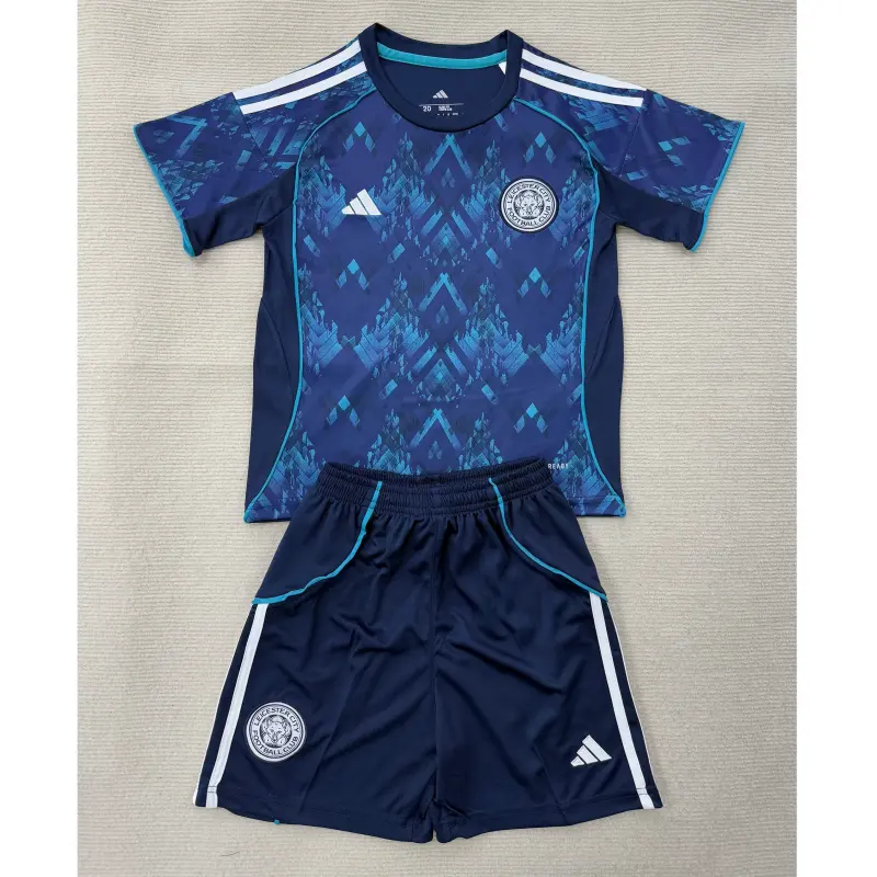 Camiseta Leicester City 2025/2026 Away Azul/Azul Marino Niño Kit
