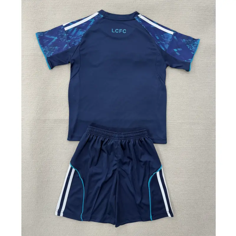 Camiseta Leicester City 2025/2026 Away Azul/Azul Marino Niño Kit