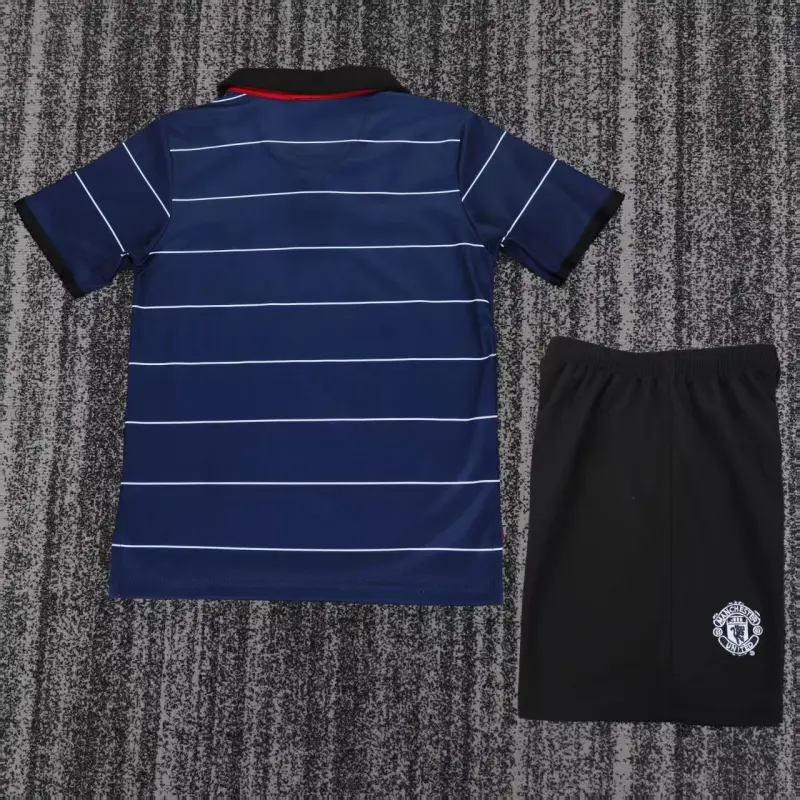 Camiseta Manchester United 1999/00 Away Retro Azul Oscuro Niño Kit