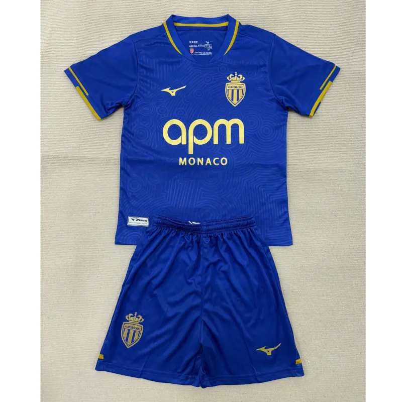 Camiseta Monaco 2025/2026 Away Azul/Dorado Niño Kit