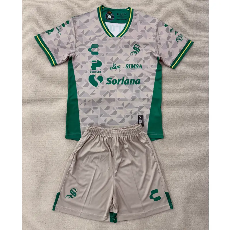 Camiseta Santos Laguna 2025/2026 Away Blanco/Verde Niño Kit