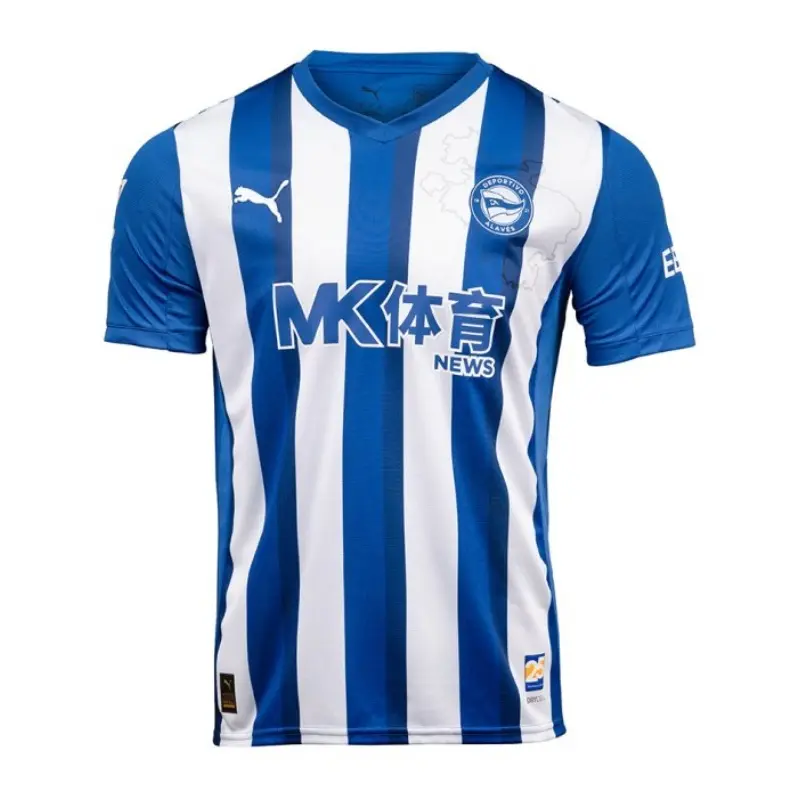 Camiseta Alavés 2025/2026 Home Azul/Blanco con Parche La Liga