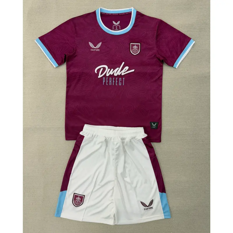 Camiseta Burnley FC 2025/2026 Home Borgoña Niño Kit