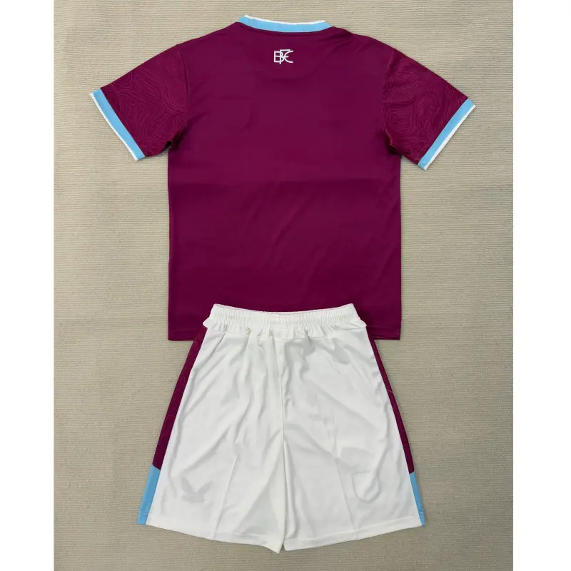 Camiseta Burnley FC 2025/2026 Home Borgoña Niño Kit