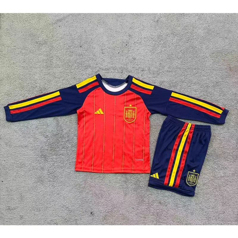 Camiseta España 2026 Home Mundial ML Rojo/Azul Niño Kit