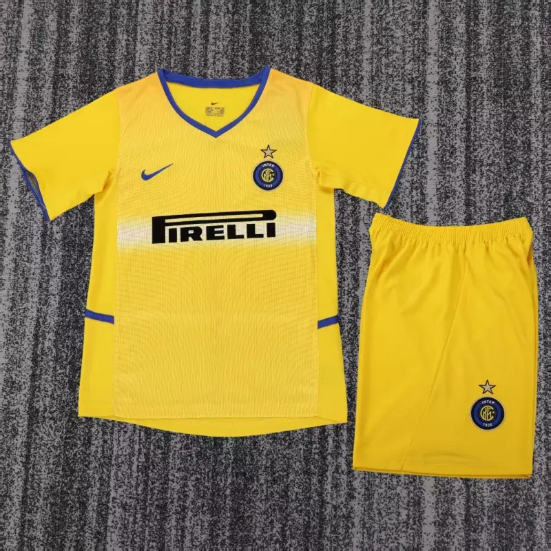 Camiseta Inter de Milan 2002/03 Third Retro Amarillo Niño Kit