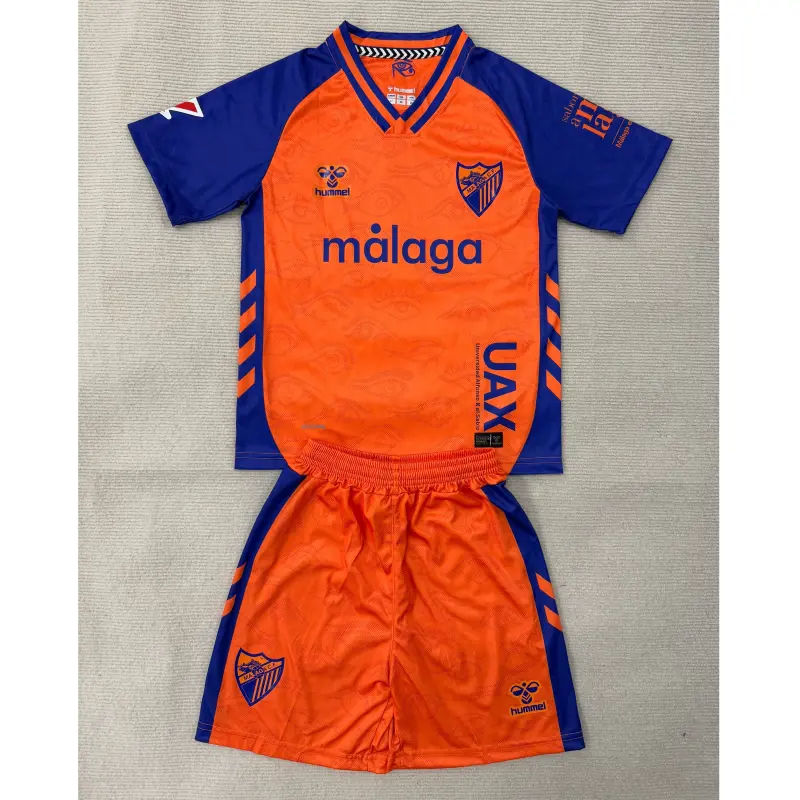 Camiseta Málaga CF 2025/2026 Third Naranja/Azul Niño Kit