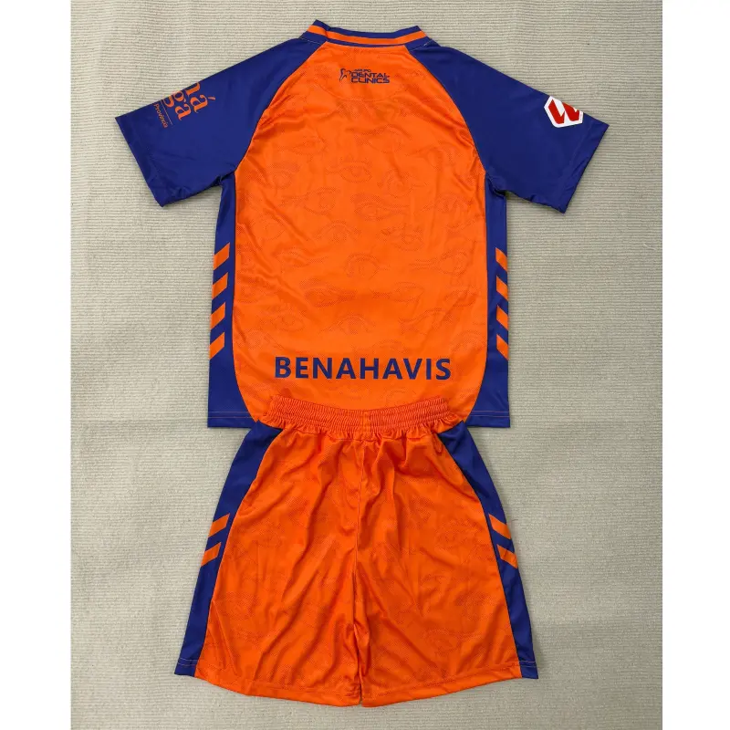 Camiseta Málaga CF 2025/2026 Third Naranja/Azul Niño Kit