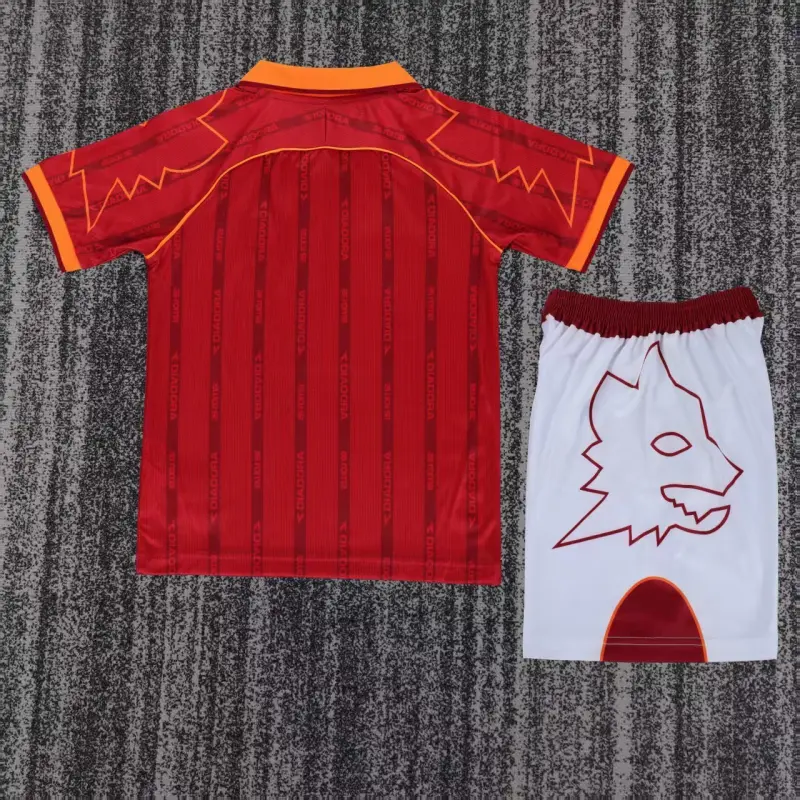 Camiseta AS Roma 1999/00 Home Retro Rojo Niño Kit