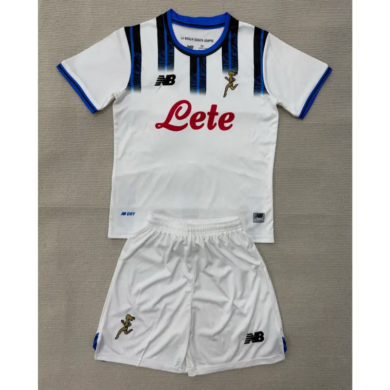 Camiseta Atalanta BC 2025/2026 Away Blanco Niño Kit