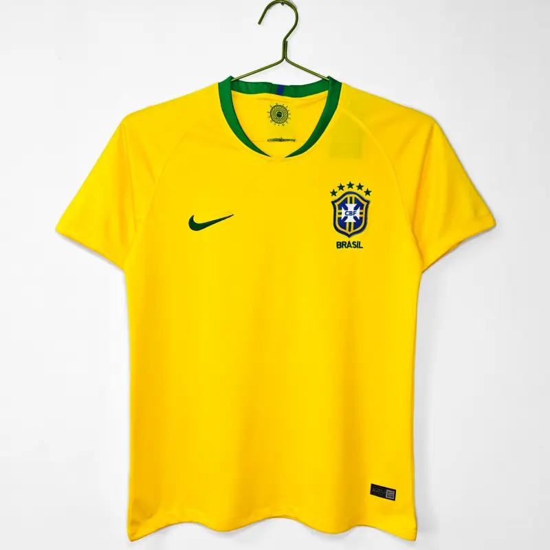Camiseta Brasil 2018 Home Retro Amarillo