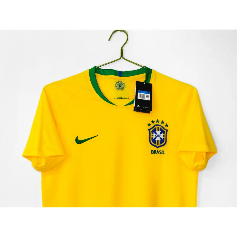 Camiseta Brasil 2018 Home Retro Amarillo