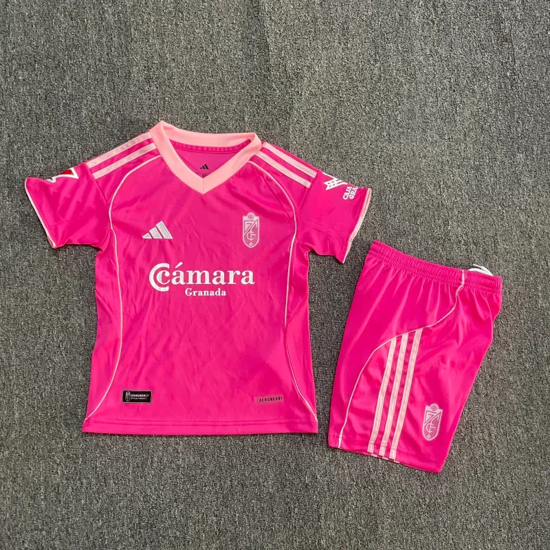 Camiseta Granada 2025/2026 4th Rosa Niño Kit con Parche La Liga