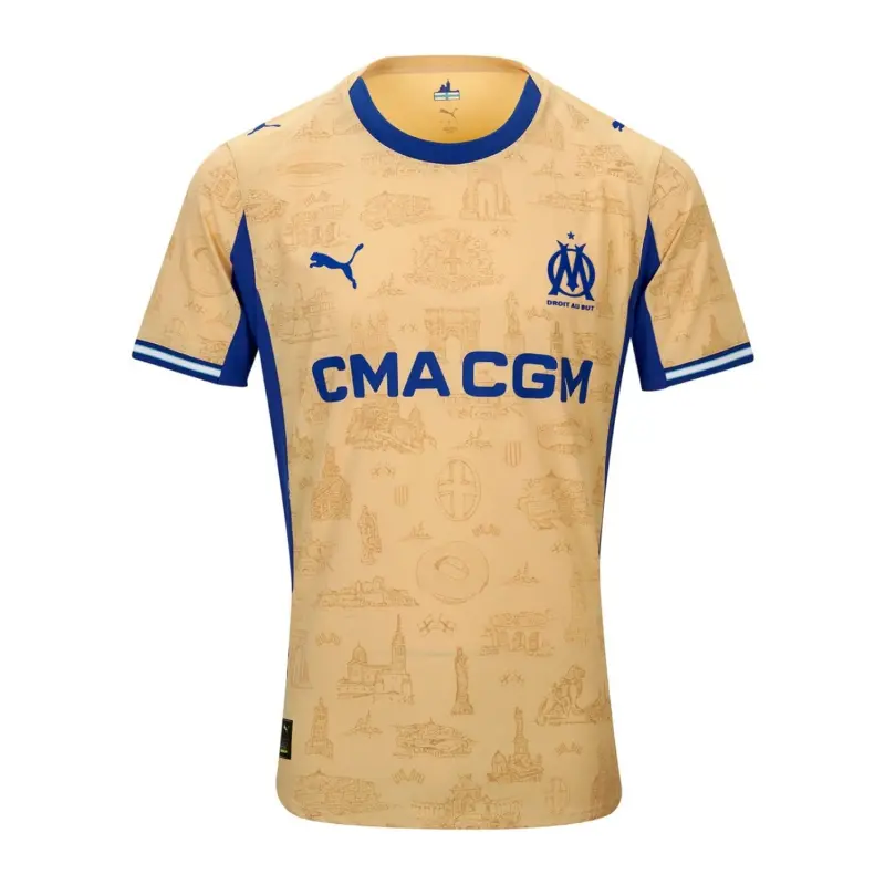 Camiseta Olympique Marsella 2025/2026 4th Oro/Azul
