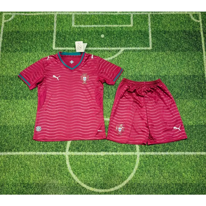 Camiseta Portugal 2026 Home Mundial Rojo Niño Kit