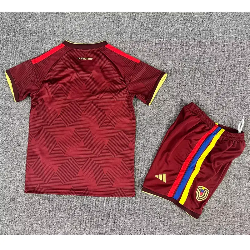 Camiseta Venezuela 2026 Home Mundial Rojo Oscuro Niño Kit